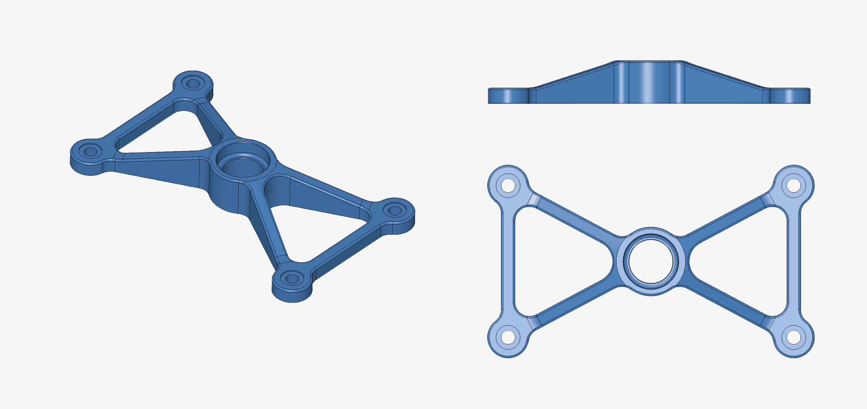 Figure 1 - A 3-axis freeform prismatic component possible to machine from a single physical setup. Part dimensions 200 mm x 100 mm x 50 mm.